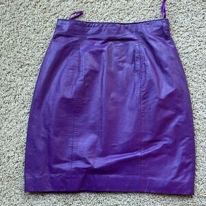 Purple Leather Chia high waisted leather mini skirt size 6